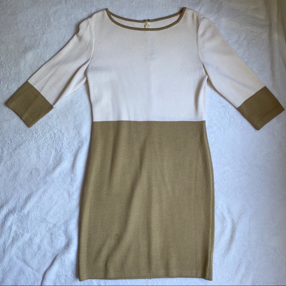 St. John Creme Sweater Dress Size US 10